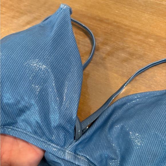 Blue Shimmer cut out One Piece Swimsuit L - Picture 3 of 5